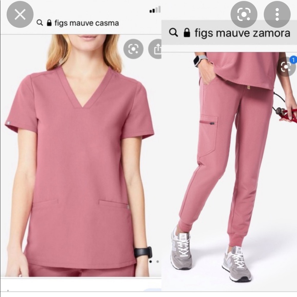 Figs mauve pink medium scrubs set